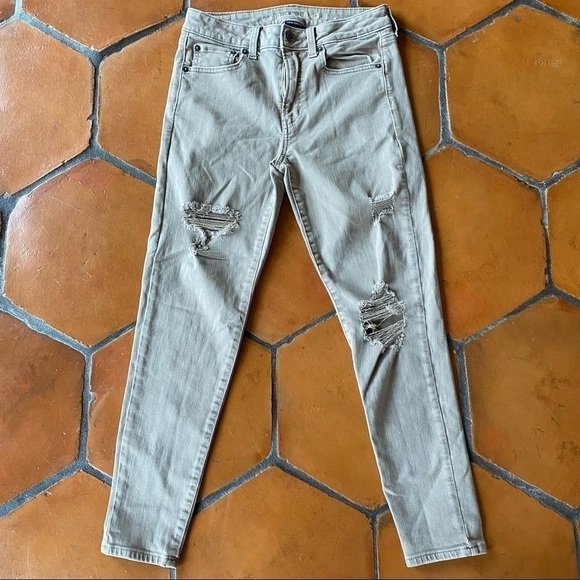 American Eagle Outfitters Womens Super Stretch Hi Rise Jegging Tan Size 6 Short - Picture 1 of 7